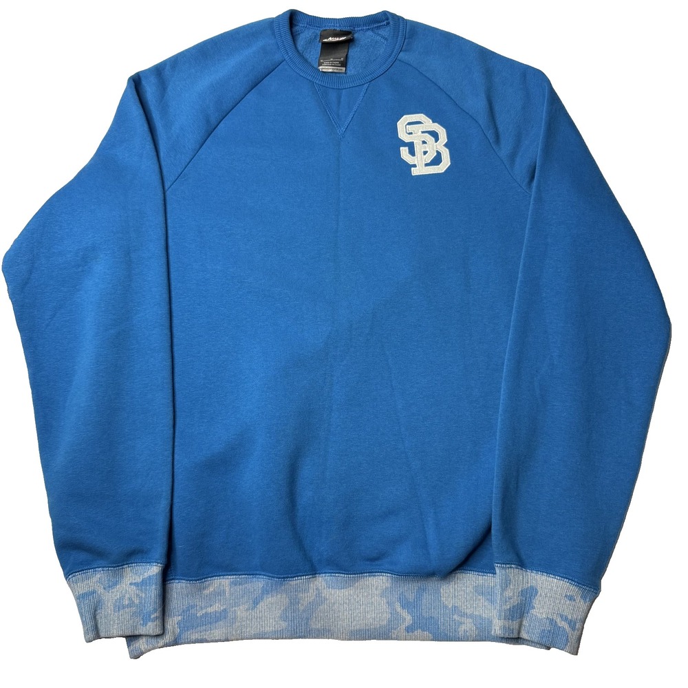 Nike SB Sweatshirt Mens Medium Crewneck Skateboarding‎ Fleece Pullover Camo Trim